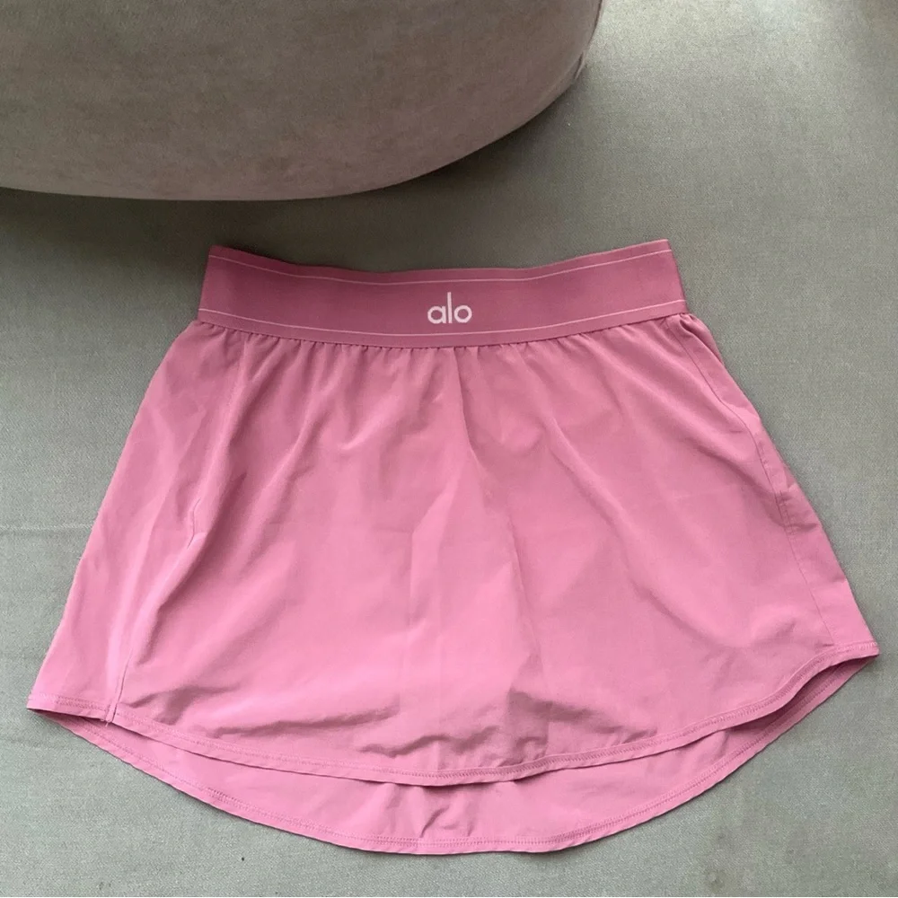 Alo Yoga Match Point Tennis Skirt Pink Wild Rose S